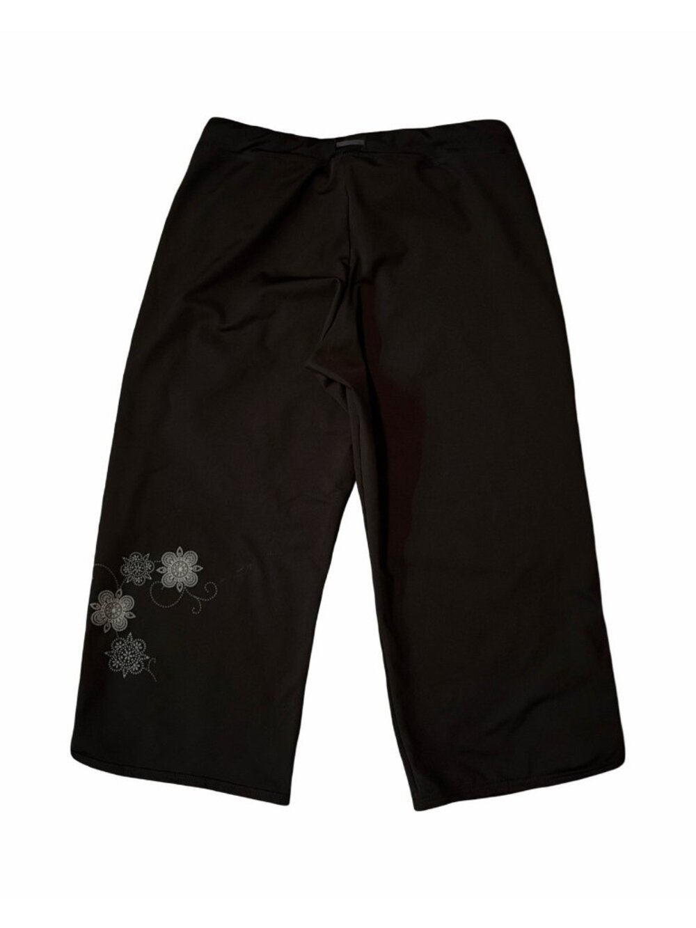 Title Nine Black Athletic Mandala Athleisure Capri Pants Womens Size Small